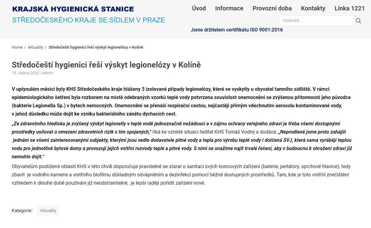 Snímek obrazovky z webu khsstc.cz